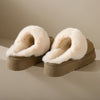 Veda Platform Fur Collar Lined Slip On Mule