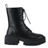 Cleo Black Chunky Platform Combat Boots