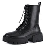 Cleo Black Chunky Platform Combat Boots
