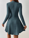 Elara – Mock Neck A-Line Dress