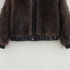 Isolde – Plush Leather Turtleneck Jacket