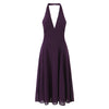 Aveline – Purple Halterneck Midi Dress