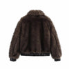 Isolde – Plush Leather Turtleneck Jacket