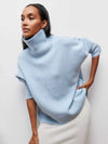 Elara – Knitted Oversized Turtleneck Pullover Sweater