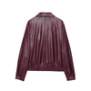 Maris – Burgundy Faux Leather Jacket