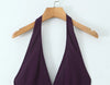Aveline – Purple Halterneck Midi Dress