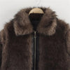 Isolde – Plush Leather Turtleneck Jacket