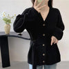 Rivka – Belted V-Neck Sweater Coat