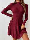 Elara – Mock Neck A-Line Dress