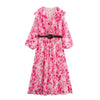 Silvurna Elegant Floral Midi Dress