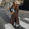 Selene – Suede Patchwork Belted Coat